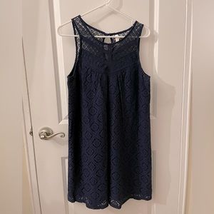 Navy Blue lace summer dress, size Large, brand new condition.